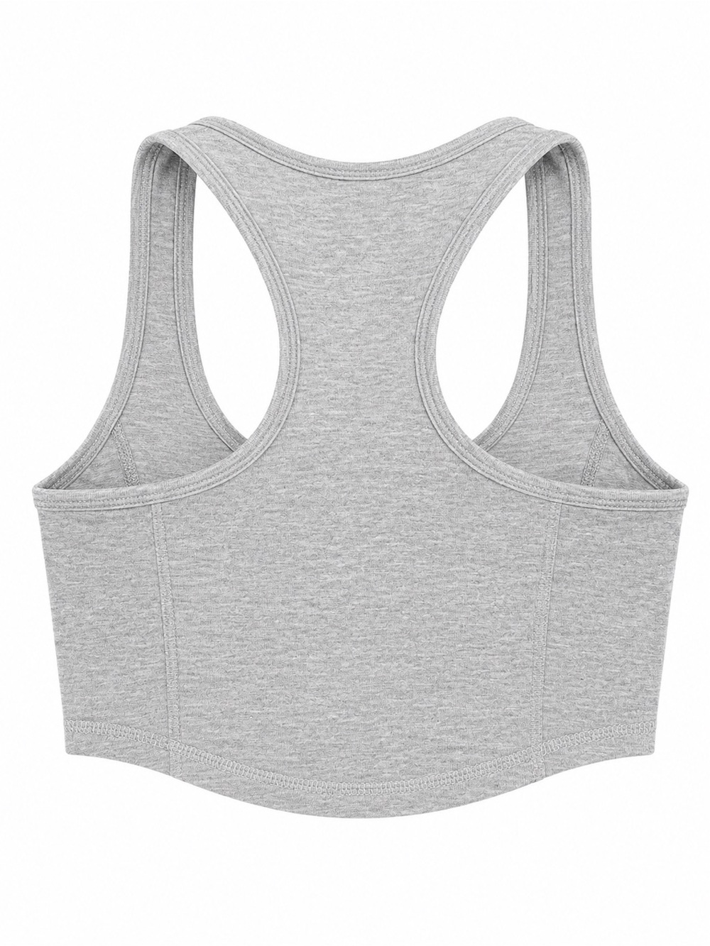 Forever 21 Light Gray Ribbed Racerback Crop Tank Top - Picture 2 of 3